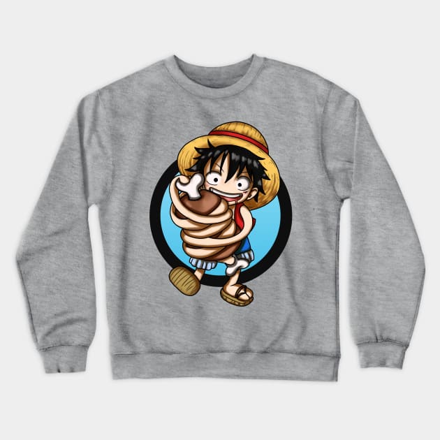 luffy love nikuuu Crewneck Sweatshirt by ekkimu